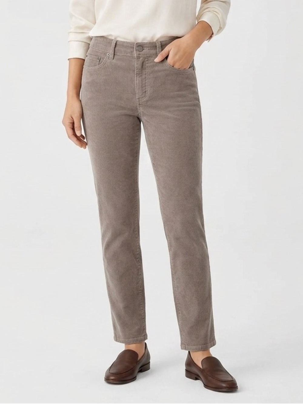 Eileen Fisher Corduroy Pants in Taupe PS